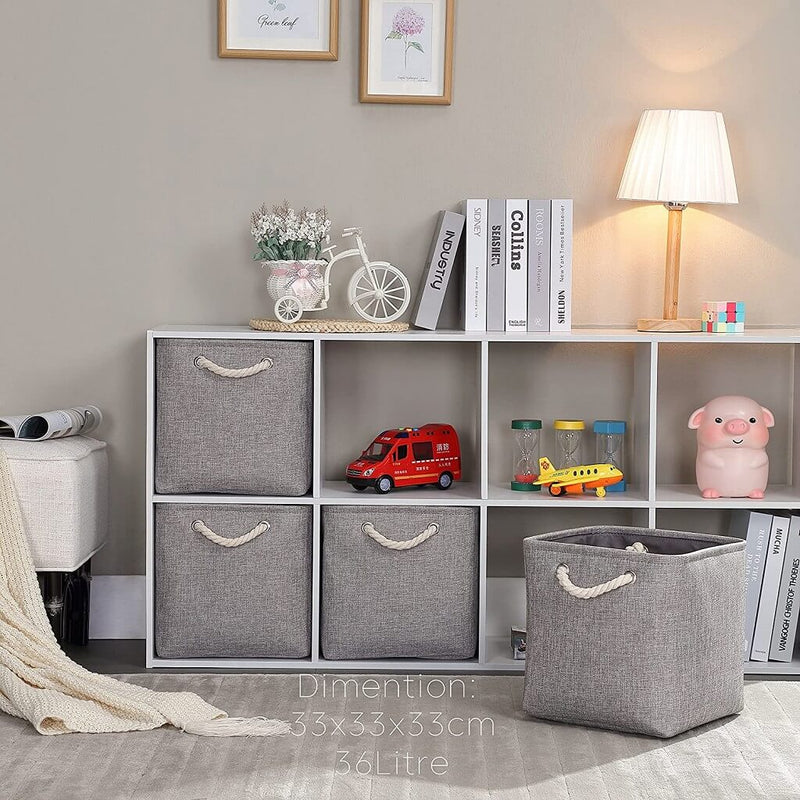 Aufbewahrungsbox Stoff Grau in Würfel Schrank für Kallax Regale 33x33x33cm