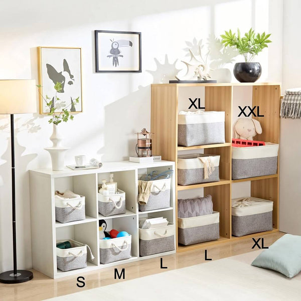 Faltbare Aufbewahrungsbox mit Deckel für Spielzeug Grau Weiß