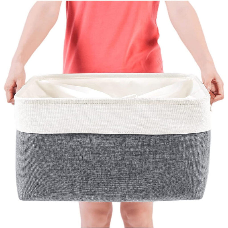 Stoff Aufbewahrungskörbe Kaltgrau&Weiß für Kleiderschrank