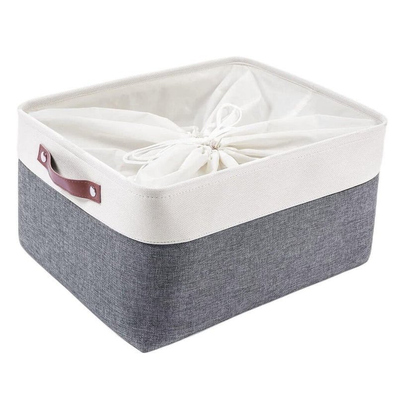 Stoff Aufbewahrungskörbe Kaltgrau&Weiß für Kleiderschrank