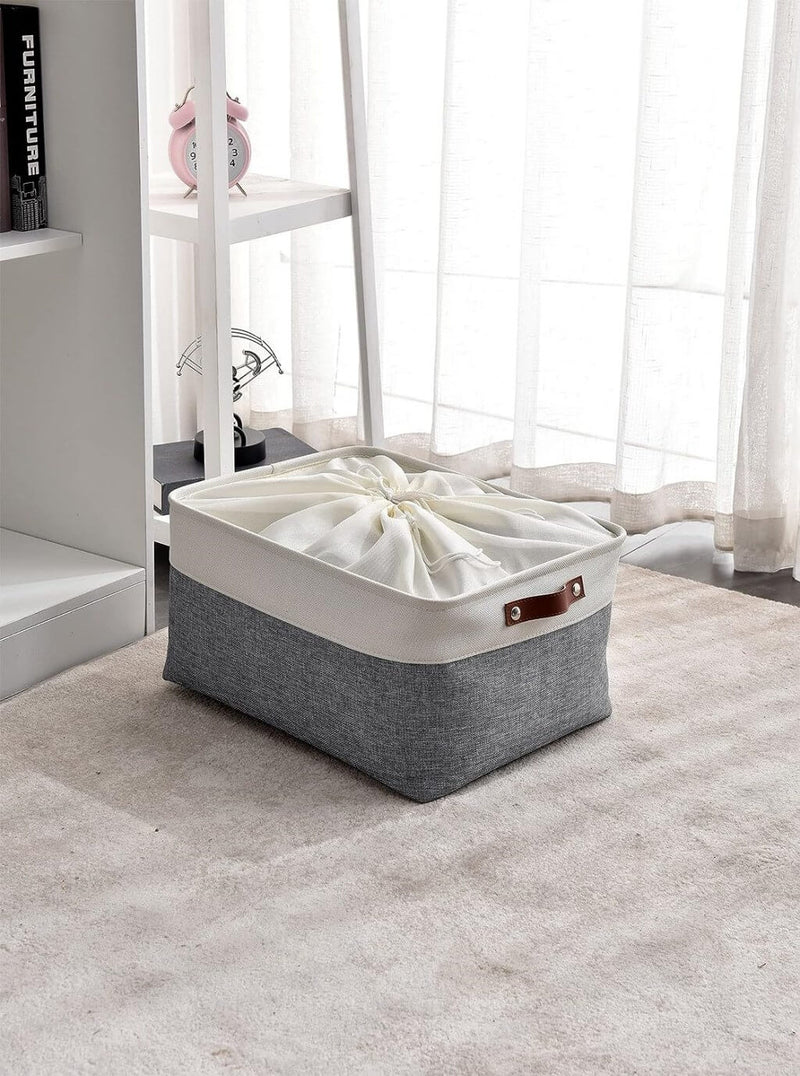 Stoff Aufbewahrungskörbe Kaltgrau&Weiß für Kleiderschrank