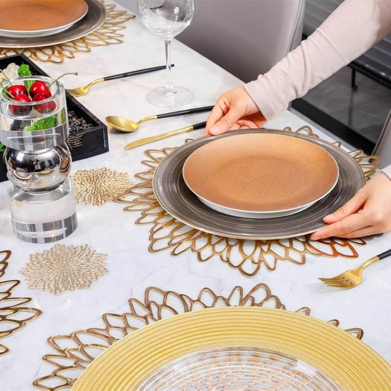 Platzsets Gold | Rund Tischsets und Untersetzer
