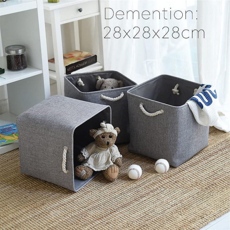 Aufbewahrungsbox Stoff Grau in Würfel für Kallax Regale 28x28x28cm