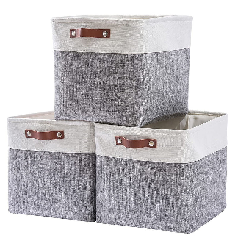 Cube Aufbewahrungsbox Set 30cm*30cm für Kallax Regal Grau Weiß