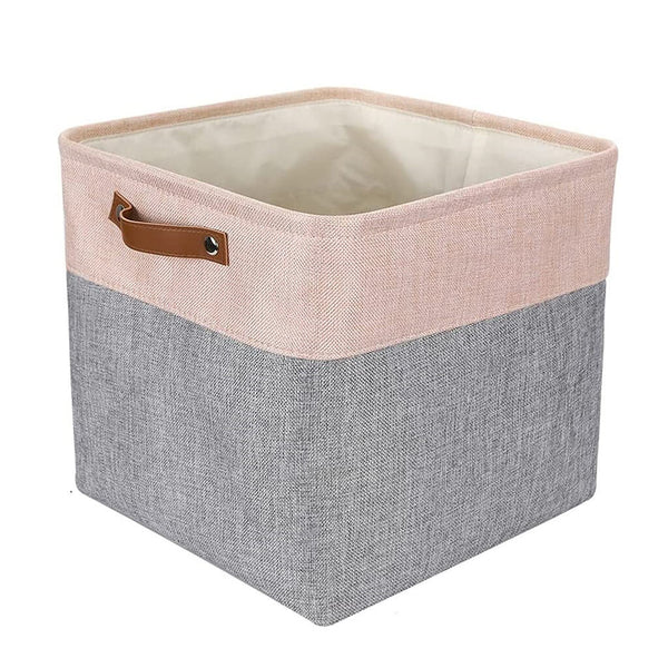 Aufbewahrungsbox 30x30x30 Stoff Box Rosa Grau