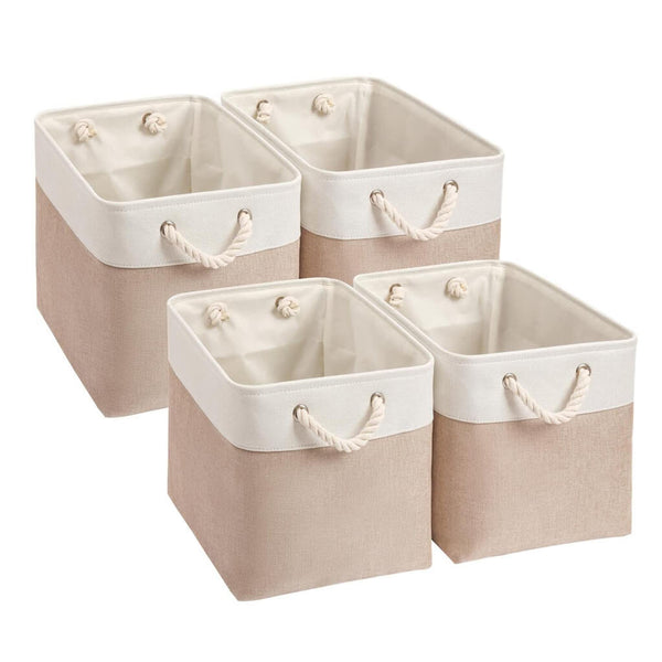 Aufbewahrungsbox 33x38x33 khaki weiss 4er pack