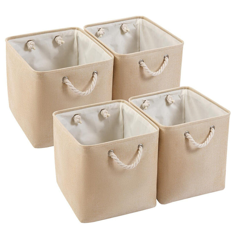 Aufbewahrungsbox aus Stoff in 4er Set beige