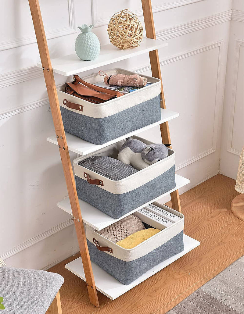 Stoff Aufbewahrungskörbe Kaltgrau&Weiß für Kleiderschrank