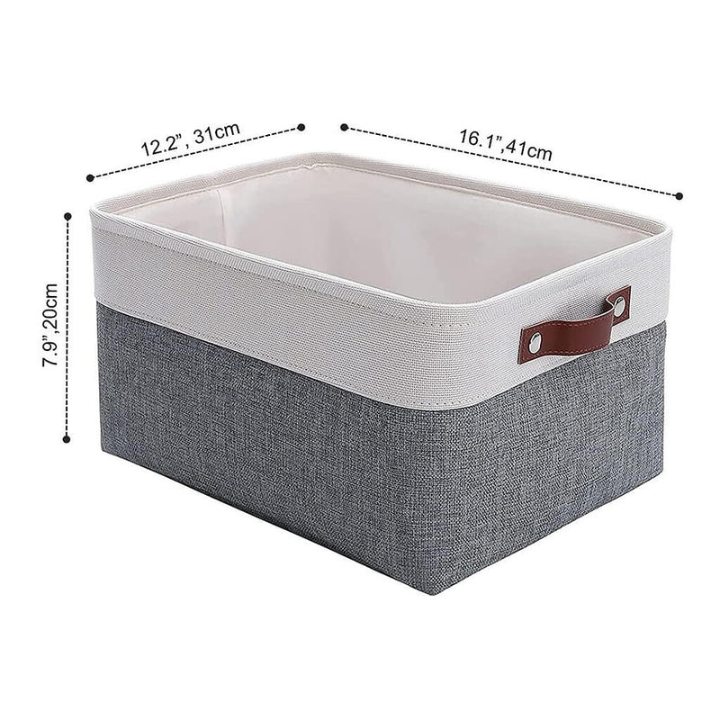 Stoff Aufbewahrungskörbe Kaltgrau&Weiß für Kleiderschrank