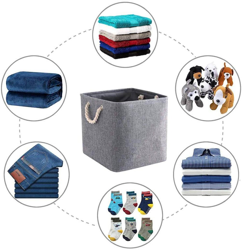 Aufbewahrungsbox Stoff Grau in Würfel für Kallax Regale 28x28x28cm