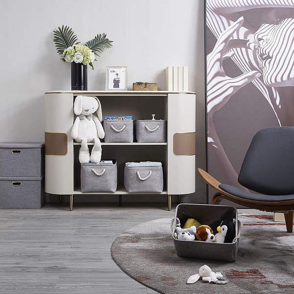 Aufbewahrungsboxen Grau Waschbare Faltbar Aufbewahrungsbox mit Kordelzug für Kleiderschrank