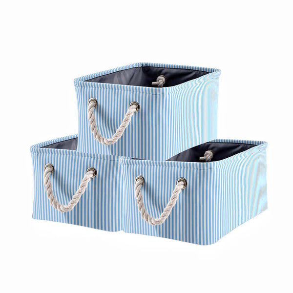 Gross Blau Korb aus Stoff 3er setss