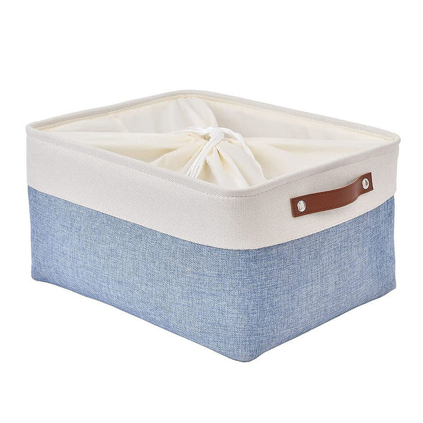 Mangata Aufbewahrungskorb Stoff mit Griffen Blau/Weiß