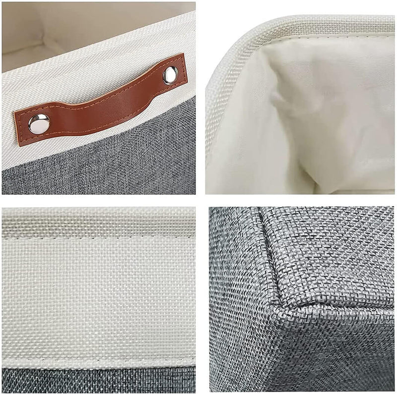 Stoff Aufbewahrungskörbe Kaltgrau&Weiß für Kleiderschrank