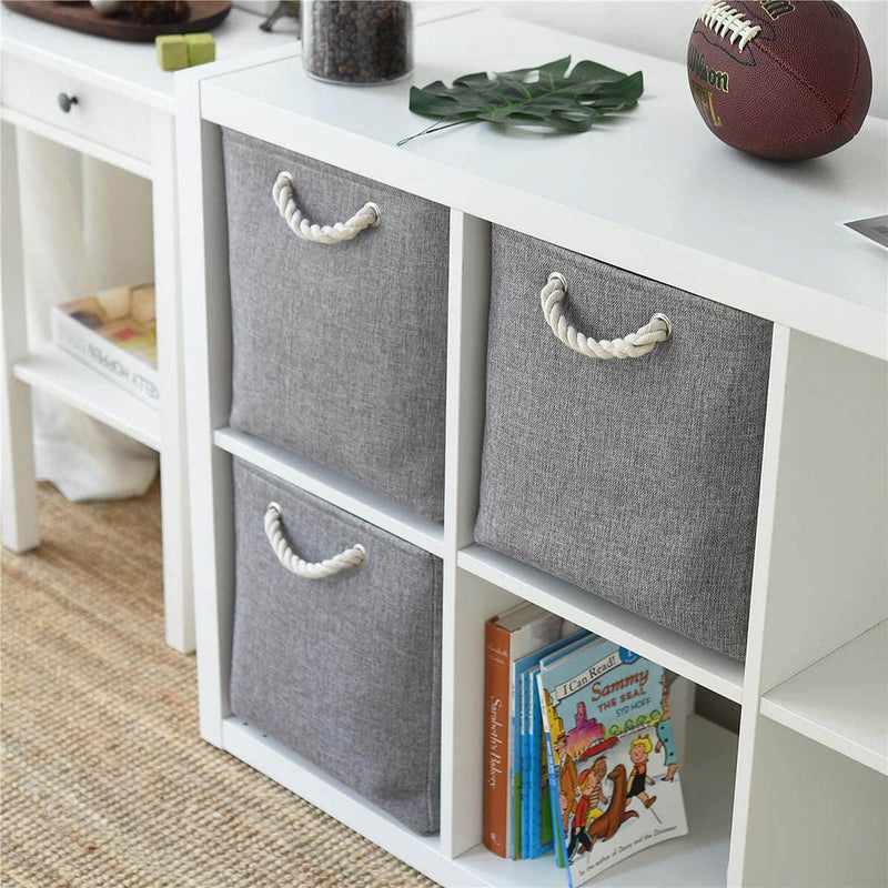 Aufbewahrungsbox Stoff Grau in Würfel für Kallax Regale 28x28x28cm
