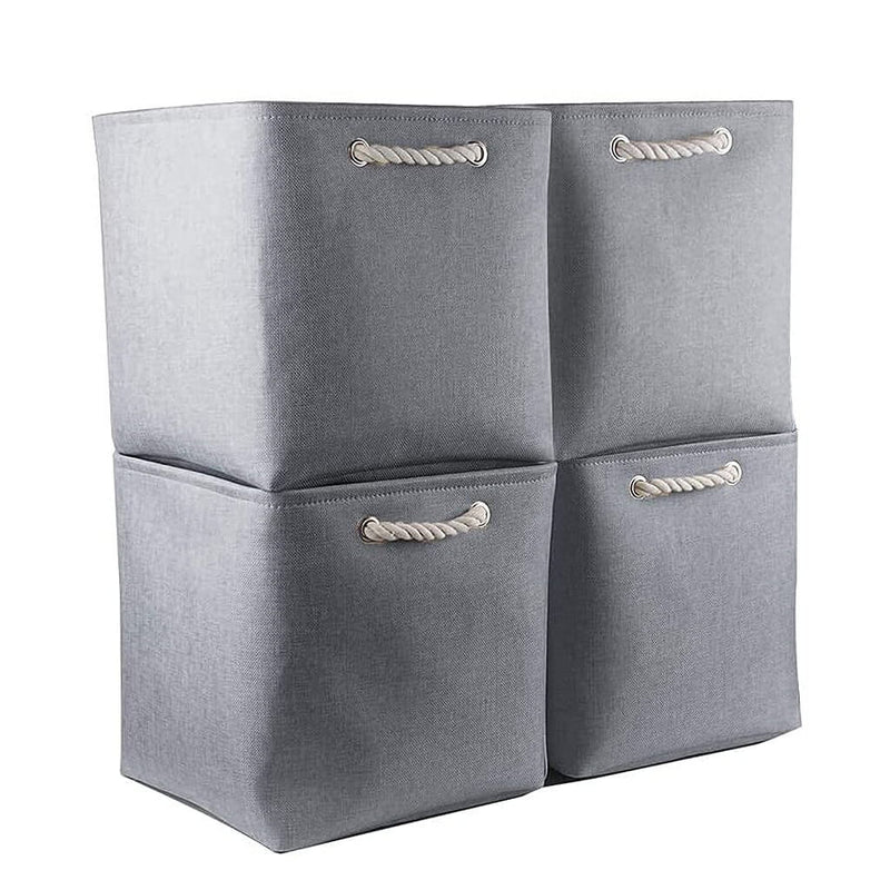 Aufbewahrungsbox Stoff Grau in Würfel für Kallax Regale 28x28x28cm