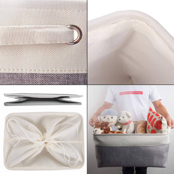 Korb aufbewahrung Stoff mit Griffen für Schrank