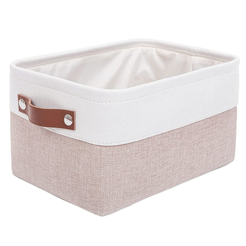 Leinen Aufbewahrungsbox Weiss Khaki Mangata