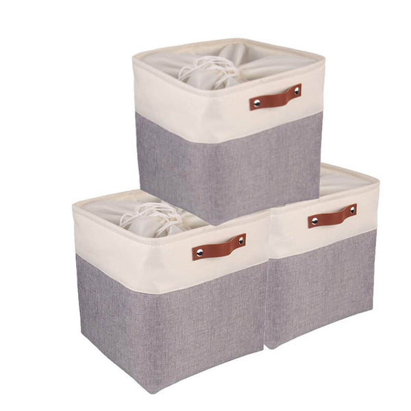 Stoffaufbewahrungskorb-klein (grauweiß)