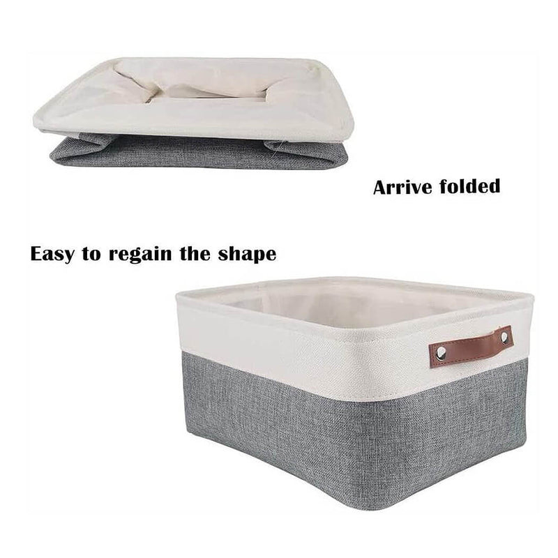 Stoff Aufbewahrungskörbe Kaltgrau&Weiß für Kleiderschrank