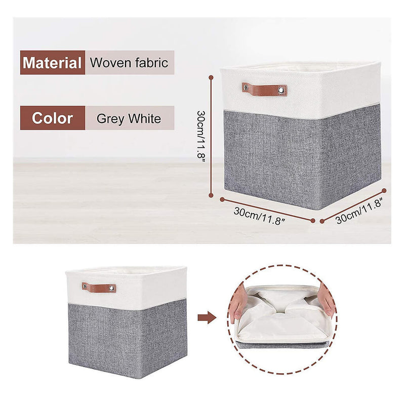 Cube Aufbewahrungsbox Set 30cm*30cm für Kallax Regal Grau Weiß