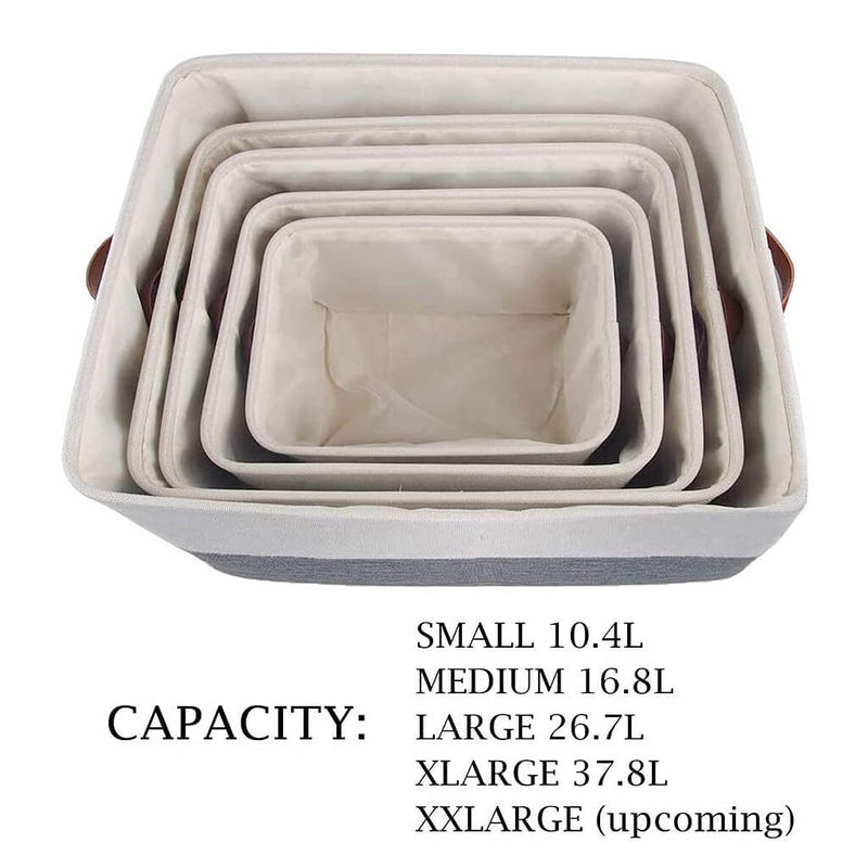 Stoff Aufbewahrungskörbe Kaltgrau&Weiß für Kleiderschrank